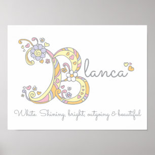 Blanca B initial doodle art name meaning Poster