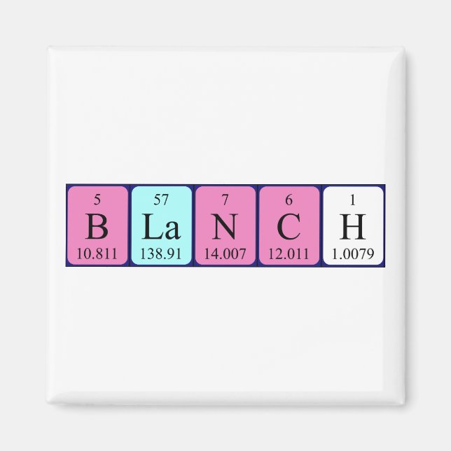Blanch periodic table name magnet (Front)