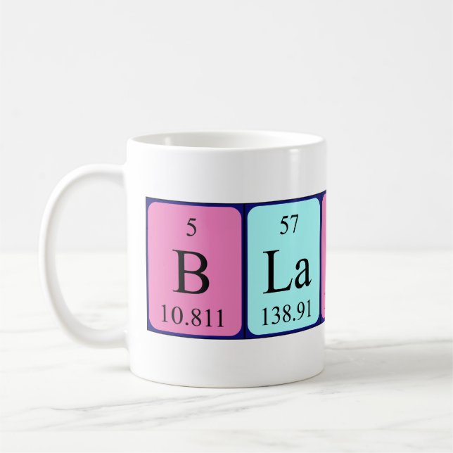 Blanch periodic table name mug (Left)