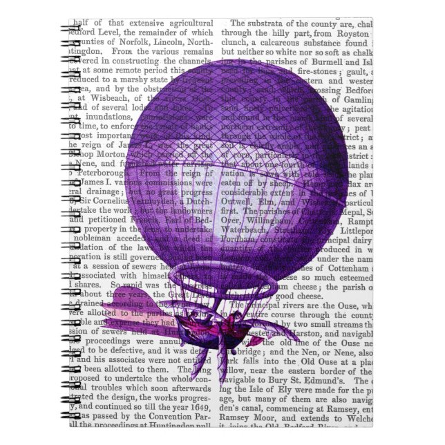 Blanchards Hydrogen (Purple) Hot Air Balloon Notebook (Front)