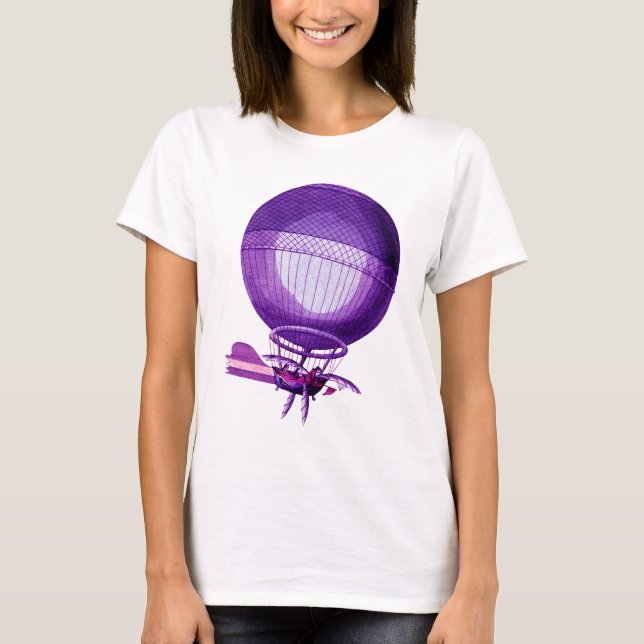 Blanchards Hydrogen (Purple) Hot Air Balloon T-Shirt (Front)
