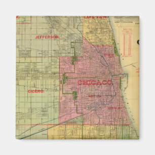 Blanchard's map of Chicago and environs Magnet
