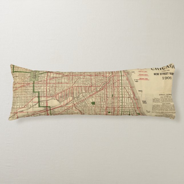 Blanchard's map of Chicago Body Cushion (Front)