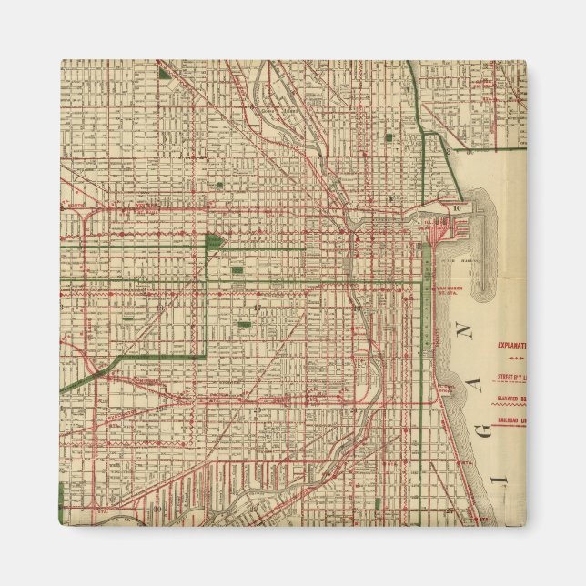 Blanchard's map of Chicago Magnet (Front)