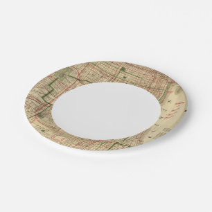 Blanchard's map of Chicago Paper Plate
