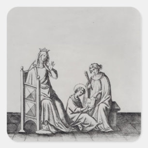 Blanche de Castille Queen of France and her Square Sticker