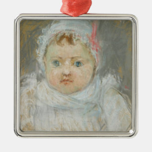 Blanche Pontillon as a Baby, 1872 (pastel on paper Metal Tree Decoration