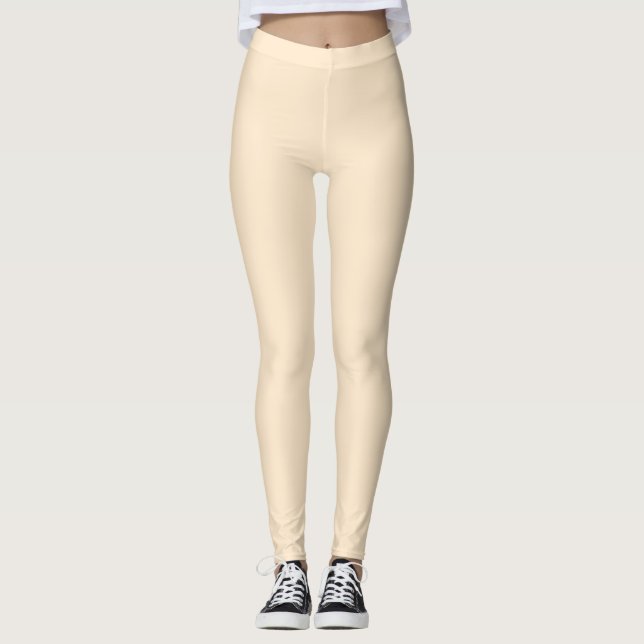 Blanched almond  (solid colour)  leggings (Front)