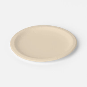 Blanched almond (solid colour) paper plate