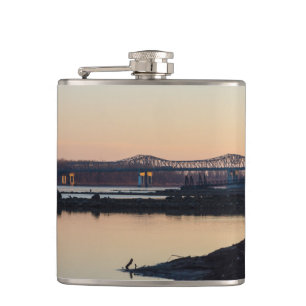 Blanchette And Missouri River Hip Flask