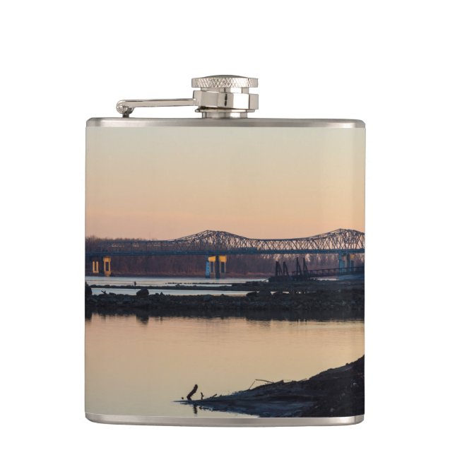 Blanchette And Missouri River Hip Flask (Front)