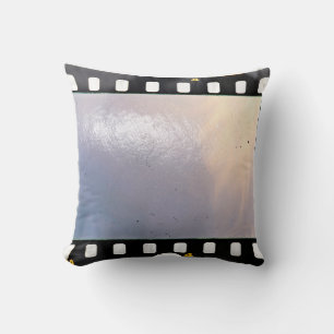 Blank 35mm film frame or strip on white background cushion