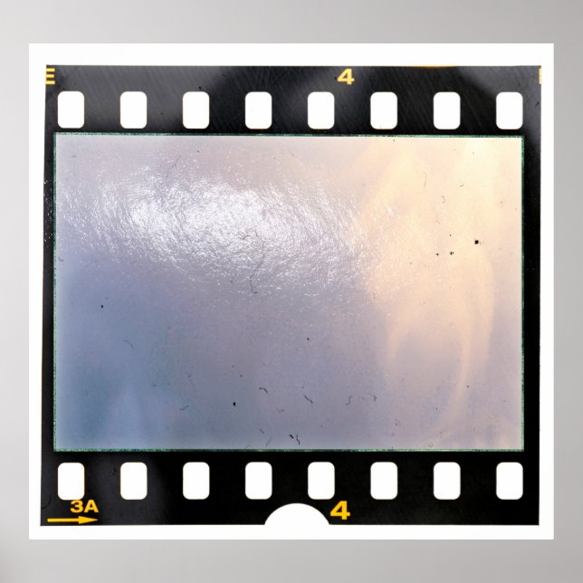 Blank 35mm film frame or strip on white background poster (Front)