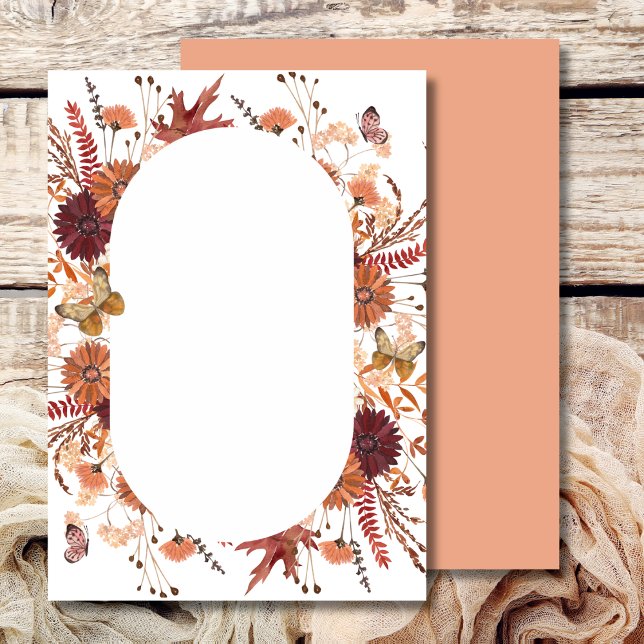 Blank Add Your Own Boho Fall Rust Orange Burgundy Invitation (Creator Uploaded)