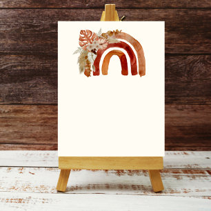 Blank Add Your Own Earthtone Boho Rainbow Tropical Poster