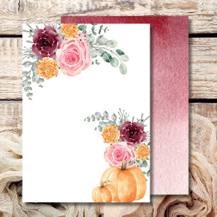 Blank Add Your Own Fall Pumpkin Burgundy Pink  Invitation