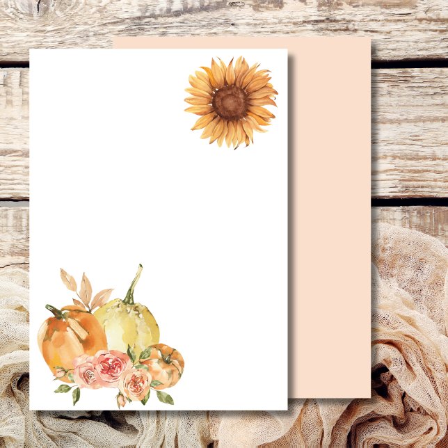 Blank Add Your Own Fall Pumpkin Orange Sunflower Invitation (Creator Uploaded)