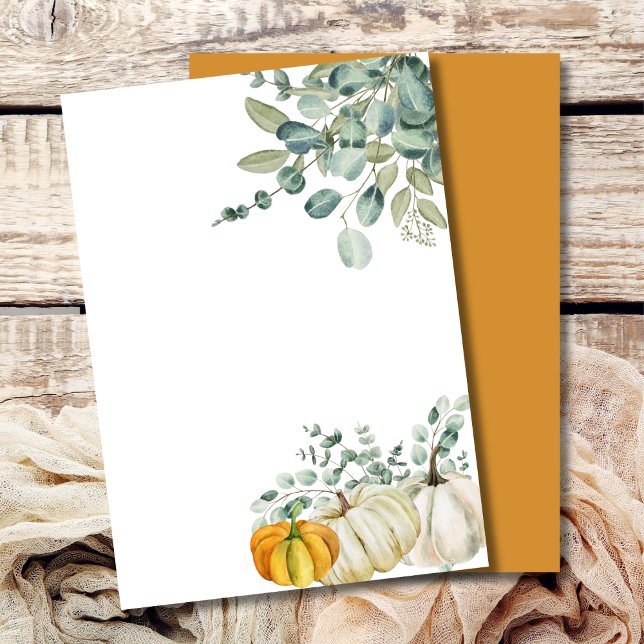 Blank Add Your Own Fall Pumpkin Orange White Invitation (Creator Uploaded)