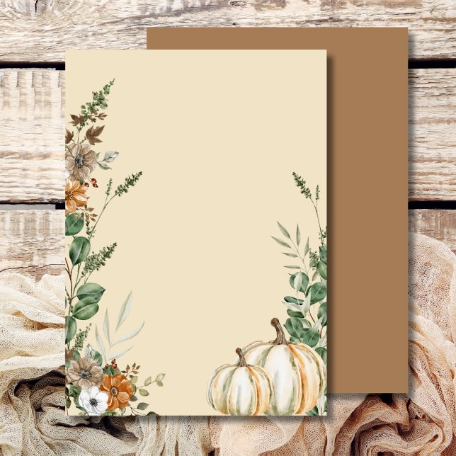 Blank Add Your Own Fall Pumpkin Rustic Brown  Invitation (Creator Uploaded)