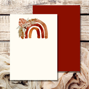 Blank add your own image Terracotta Boho Rainbow Invitation