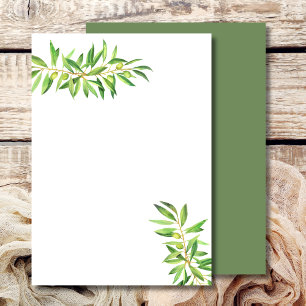 Blank Add Your Own Olive Branch Sage Greenery Invitation