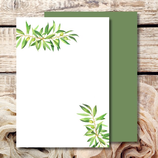 Blank Add Your Own Olive Branch Sage Greenery Invitation (Creator Uploaded)
