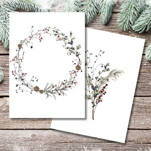 Blank Add Your Own Winterberry Rustic Boho Invitation