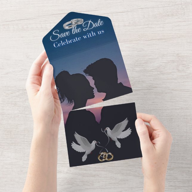 Blank All in one wedding invitation (Tearaway)