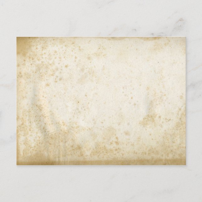 Blank Antique Stained Paper Postcard (Front)