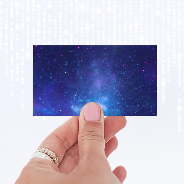 Blank Aqua Blue Galactic Centre Celestial Photo Business Card (Create your own minimalist celestial business cards.)
