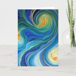blank Art greeting card, original art fish Card
