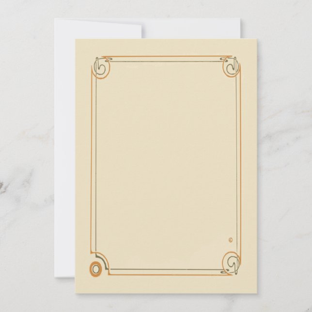 Blank Art Nouveau Note Card (Front)