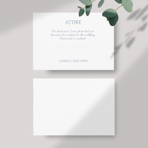 BLANK Attire Code DIY Wedding RSVP Enclosure Card