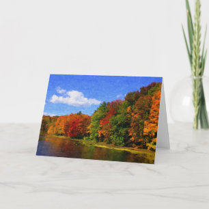 Blank Autumn Landscape Scene Greeting Card