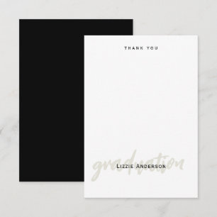Blank B/W Simple Personalised Graduation Thank You Card