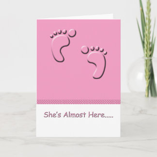 Blank Baby girl shower card