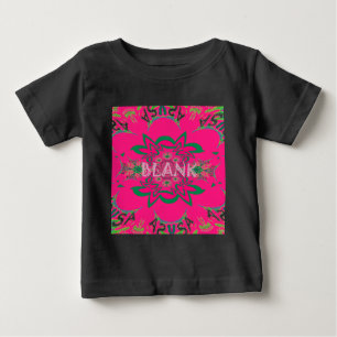 Blank Baby Vivid Pink Floral Purple Shade Monogram Baby T-Shirt