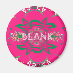 Blank Baby Vivid Pink Floral Purple Shade Monogram Magnet