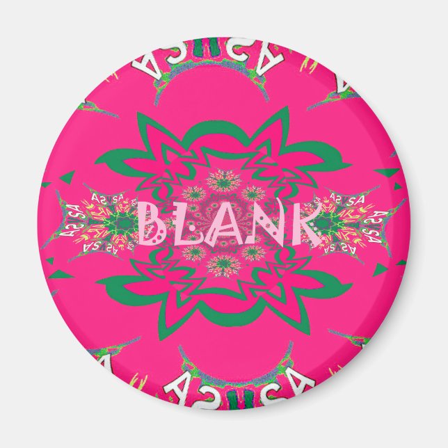 Blank Baby Vivid Pink Floral Purple Shade Monogram Magnet (Front)