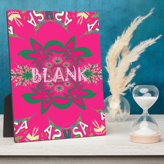 Blank Baby Vivid Pink Floral Purple Shade Monogram Plaque (Side)