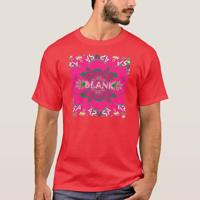 Blank Baby Vivid Pink Floral Purple Shade Monogram T-Shirt (Front)