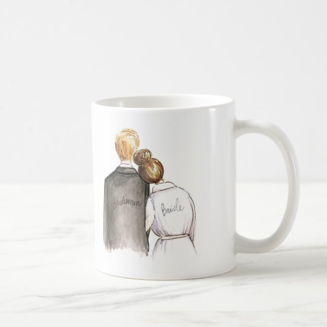 BLANK BACK Mug Br Bun Bride Blonde BridesMAN (Right)