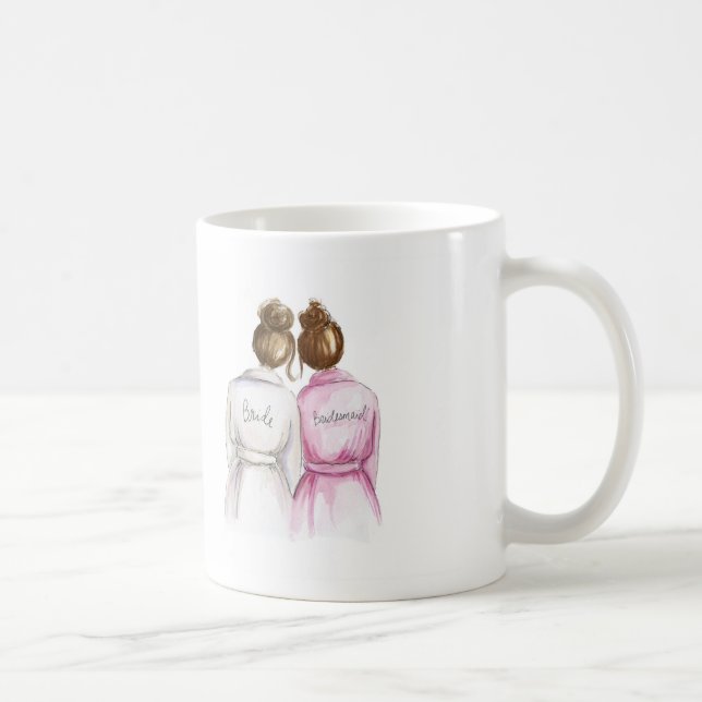 BLANK BACK Mug Brunette Bun Bride Auburn Bun Maid (Right)