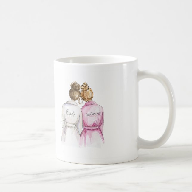 BLANK Back Mug Brunette Bun Bride Dk Bl Bun Bm (Right)