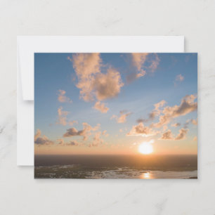 Blank Back Scenic Aerial Sunrise Coastal Horizon Thank You Card