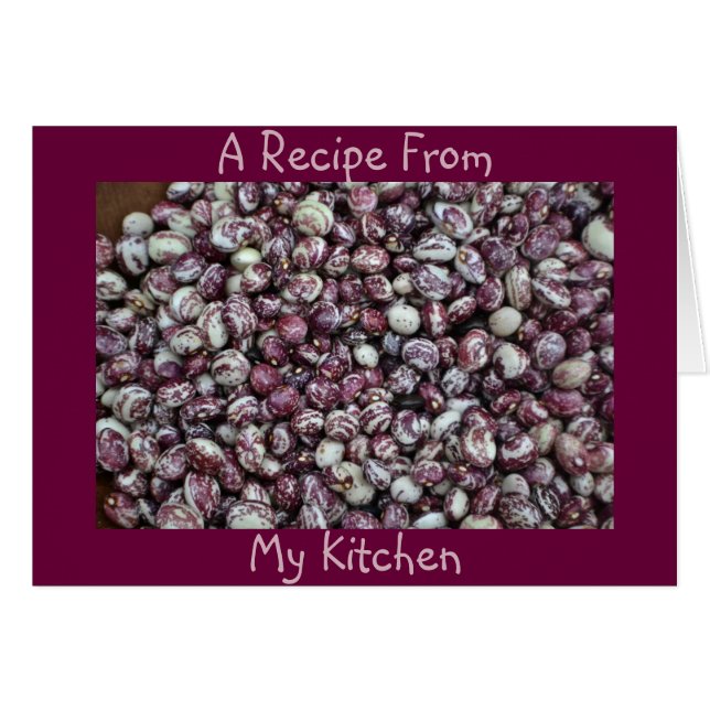 Blank Bean Recipe Note Card (Front Horizontal)