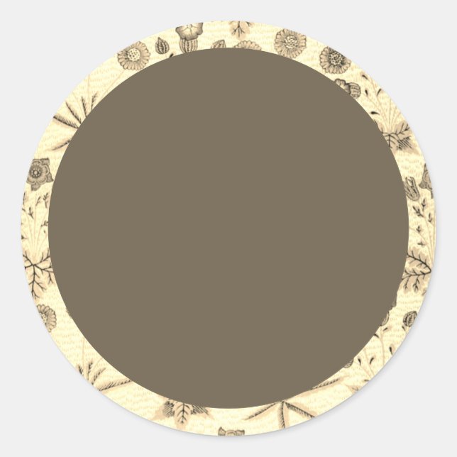 Blank beige and green floral Label (Front)