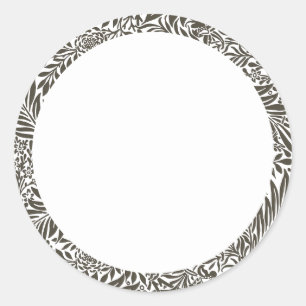 Blank black and white floral Label