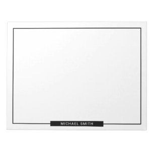 Blank Black and White with Custom Name Notepad
