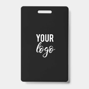 Blank Black DIY Template Your Logo Here Employee ID Badge